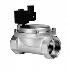 Клапан электромагнитный нержавеющий, обратного действия, нормально открытый, DN25 (1"), PN16,110AC