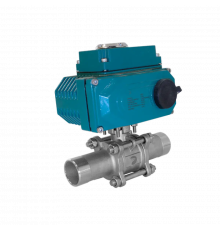 Кран шаровый приварной, AISI304 DN 100 (4"), с электроприводом AC 220V (C-10)