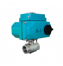 Кран шаровый муфтовый (2PC), AISI304 DN25 (1"), с электроприводом AC 24V (C-03)