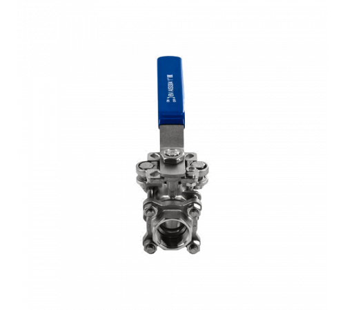 Кран шаровый муфтовый под привод нержавеющий (3PC), AISI304 DN25 (1