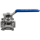 Кран шаровый муфтовый под привод нержавеющий (3PC), AISI304 DN25 (1