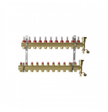 Группа коллекторная латунь FHF-F set 1" ВР/ВР 11 вых 3/4" НР с расходомерами Danfoss 088U0731