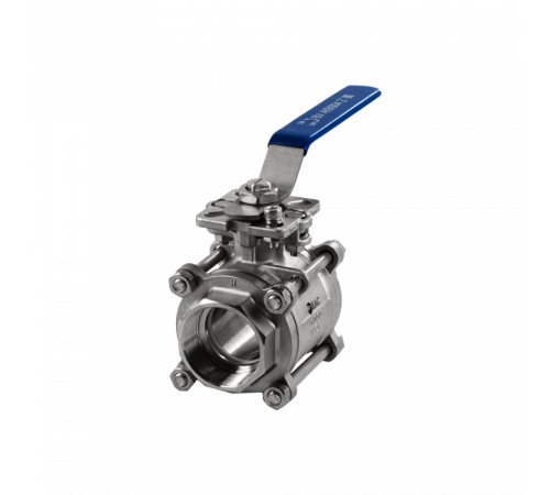 Кран шаровый муфтовый под привод нержавеющий (3PC), AISI304 DN50 (2