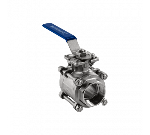 Кран шаровый муфтовый под привод нержавеющий (3PC), AISI304 DN50 (2