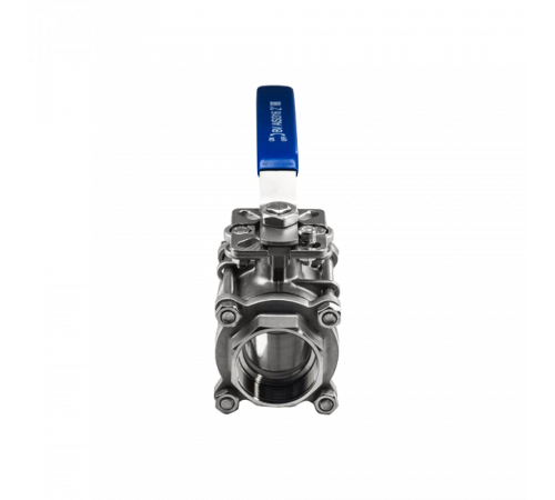 Кран шаровый муфтовый под привод нержавеющий (3PC), AISI316 DN50 (2