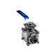 Кран шаровый муфтовый под привод нержавеющий (3PC), AISI316 DN50 (2