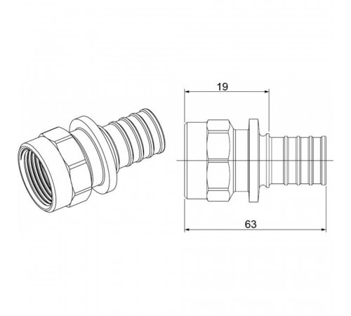 Переходник Rehau Rautitan 40-Rp1 1/4 RX+