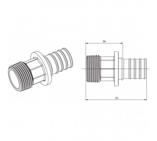 Переходник Rehau Rautitan 20-R3/4 RX+