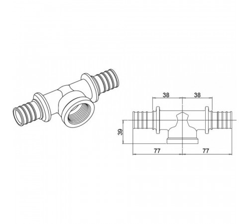 Тройник Rehau Rautitan RX+ 50-1-50 внутренняя резьба