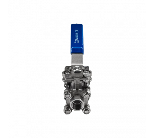 Кран шаровый муфтовый под привод нержавеющий (3PC), AISI304 DN15 (1/2