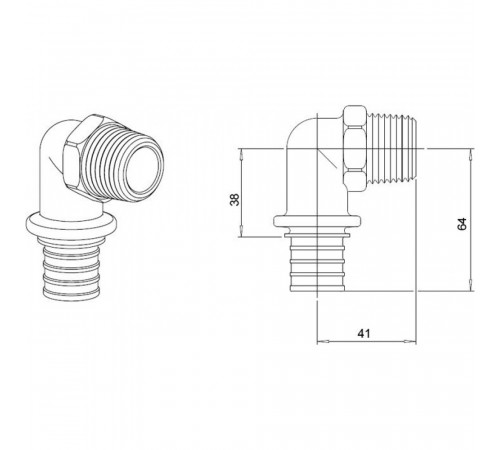 Угольник Rehau Rautitan RX+ 32x3/4 наружная резьба