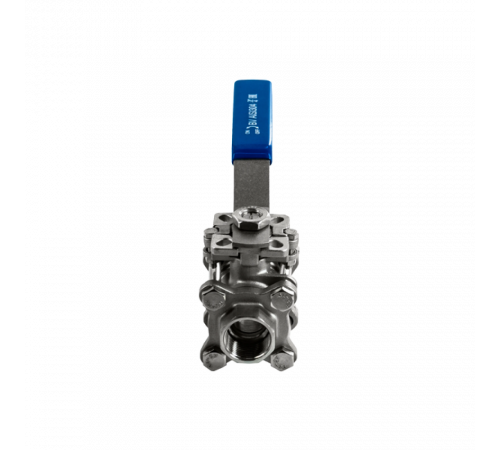 Кран шаровый муфтовый под привод нержавеющий (3PC), AISI304 DN20 (3/4