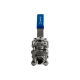 Кран шаровый муфтовый под привод нержавеющий (3PC), AISI304 DN20 (3/4