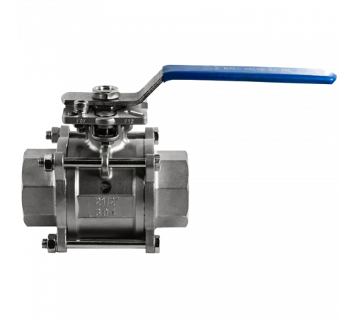 Кран шаровый муфтовый под привод нержавеющий (3PC), AISI304 DN65 (2_1/2