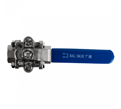 Кран шаровый муфтовый под привод нержавеющий (3PC), AISI316 DN25 (1