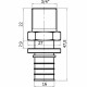 Переходник Stout SFA 0001 16xR 3/4, аксиальный, с наружной резьбой
