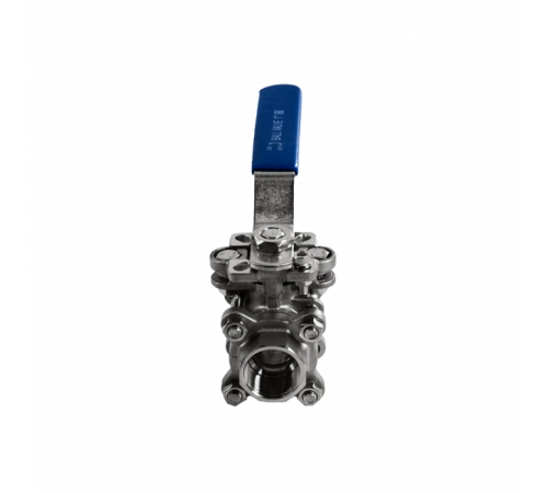 Кран шаровый муфтовый под привод нержавеющий (3PC), AISI316 DN25 (1
