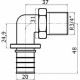 Угольник Stout SFA 0005 20xR 3/4, с наружной резьбой, аксиальный
