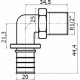 Угольник Stout SFA 0005 20xR 1/2, с наружной резьбой, аксиальный