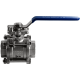Кран шаровый муфтовый под привод нержавеющий (3PC), AISI316 DN40 (1_1/2