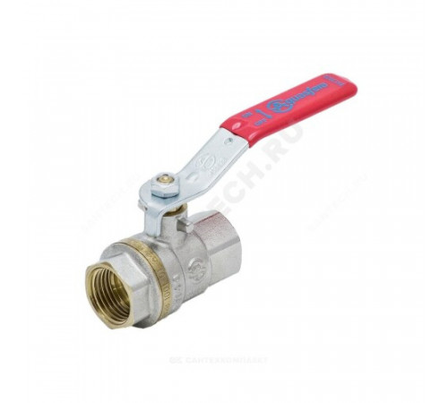 Кран шаровой латунь никель 1001 Euro Ду 80 Ру12 ВР полнопроходной рычаг Aquasfera 1001-08