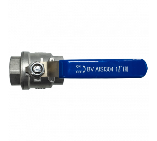 Кран шаровый муфтовый двусоставной нержавеющий (2PC), AISI304 DN40 (1_1/2