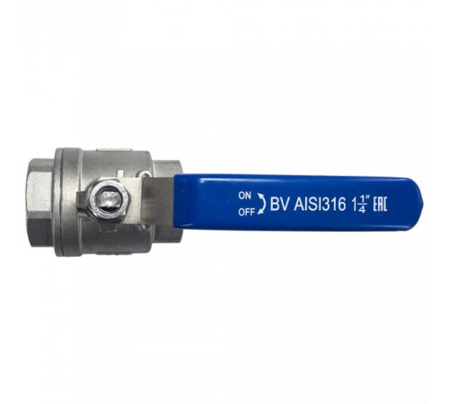 Кран шаровый муфтовый двусоставной нержавеющий (2PC), AISI316 DN32 (1_1/4