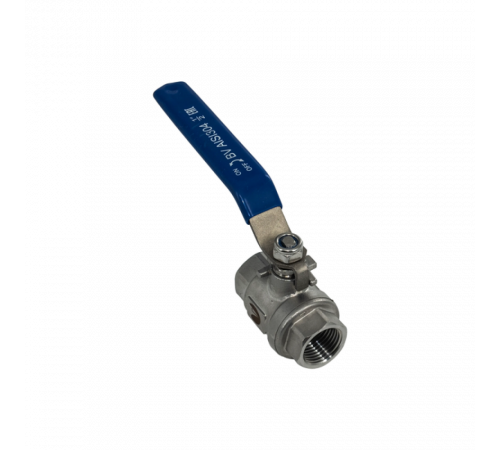 Кран шаровый муфтовый двусоставной нержавеющий (2PC), AISI304 DN15 (1/2