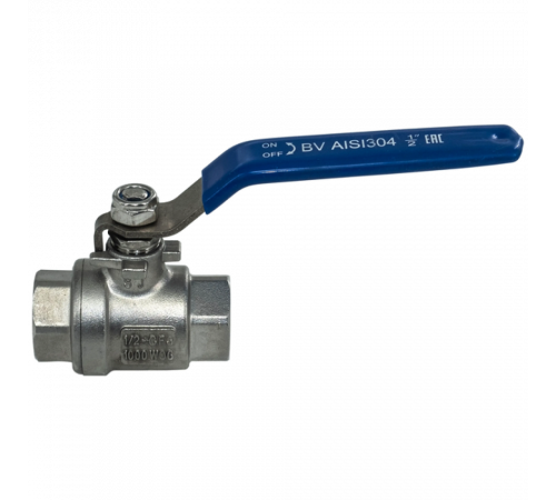 Кран шаровый муфтовый двусоставной нержавеющий (2PC), AISI304 DN15 (1/2