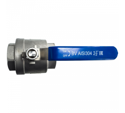 Кран шаровый муфтовый двусоставной нержавеющий (2PC), AISI304 DN65 (2_1/2