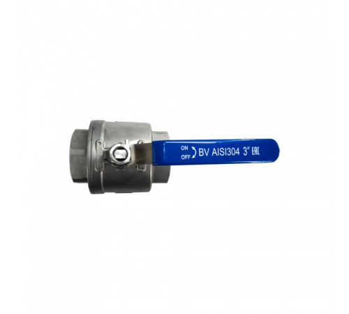 Кран шаровый муфтовый двусоставной нержавеющий (2PC), AISI304 DN80 (3