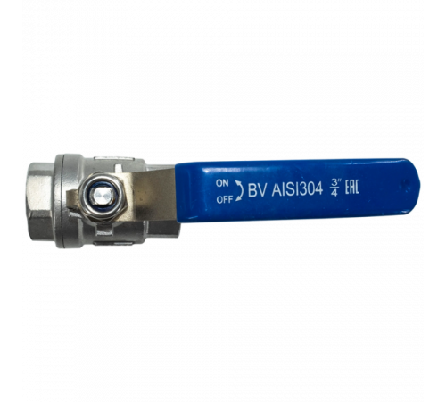 Кран шаровый муфтовый двусоставной нержавеющий (2PC), AISI304 DN20 (3/4