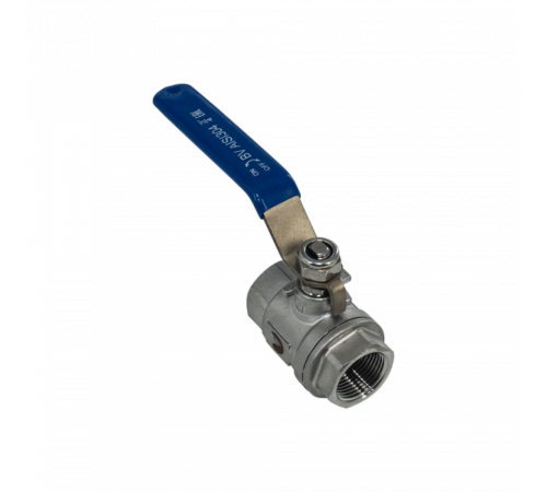 Кран шаровый муфтовый двусоставной нержавеющий (2PC), AISI304 DN20 (3/4