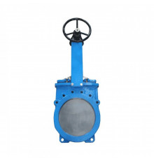 Задвижка шиберная двусторонняя чугун Ду 600 Ру5 межфл с редуктором под электропривод ISO2 F14 уплотнение: NBR с выдвижным штоком Benarmo .