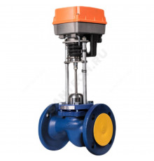 Клапан запорно-регулирующий чугун TRV односедельный Ду 150 Ру16 фл Kvs=200м3/ч с эл/привод TSL-3000-60-1A-24-IP67 24В Теплосила TRV-150-200-320