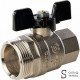 Кран шаровой полнопроходной STOUT - 3/4' (ВР/НГ, PN40, Tmax 150°С, ручка-бабочка черная) SVB-0007-000020