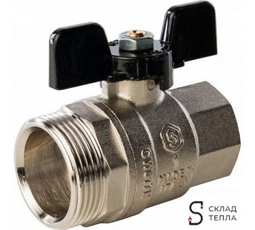 Кран шаровой полнопроходной STOUT - 1'1/4 (ВР/НГ, PN40, Tmax 150°С, ручка-бабочка черная) SVB-0007-000032