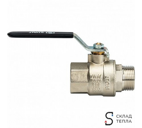 Кран шаровой полнопроходной STOUT - 3/4' (НР/ВР, PN40, Tmax 150°С, ручка-рычаг черная) SVB-0003-000020