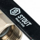 Кран шаровой полнопроходной STOUT - 3/4' (НР/ВР, PN40, Tmax 150°С, ручка-рычаг черная) SVB-0003-000020