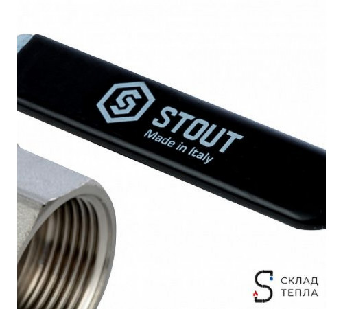 Кран шаровой полнопроходной STOUT - 1'1/4 (НР/ВР, PN40, Tmax 150°С, ручка-рычаг черная) SVB-0003-000032