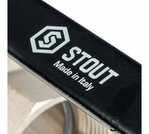 Кран шаровой полнопроходной STOUT - 1'1/2 (НР/ВР, PN40, Tmax 150°С, ручка-рычаг черная) SVB-0003-000040