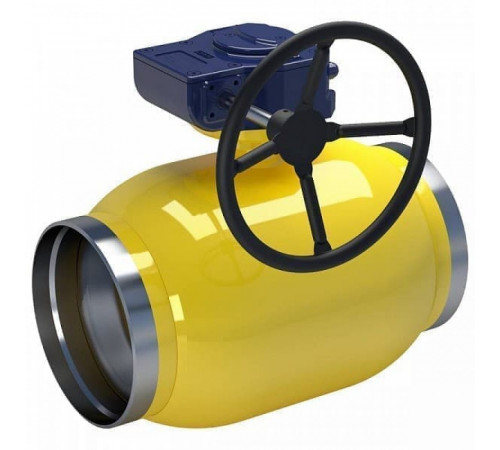 Кран стальной газовый NAVAL сварка-сварка DN150 PN25 с редуктором