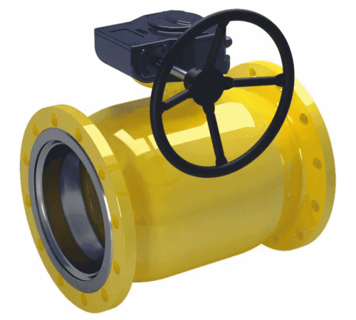 Кран стальной газовый NAVAL фланец-фланец DN200 PN16 с редуктором
