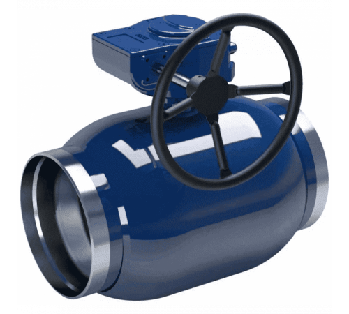 Кран стальной NAVAL сварка-сварка DN500 PN25 с редуктором
