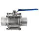 Кран шаровый приварной трехсоставной нержавеющий (3PC), AISI316 DN 100 (4