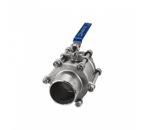 Кран шаровый приварной трехсоставной нержавеющий (3PC), AISI316 DN 100 (4