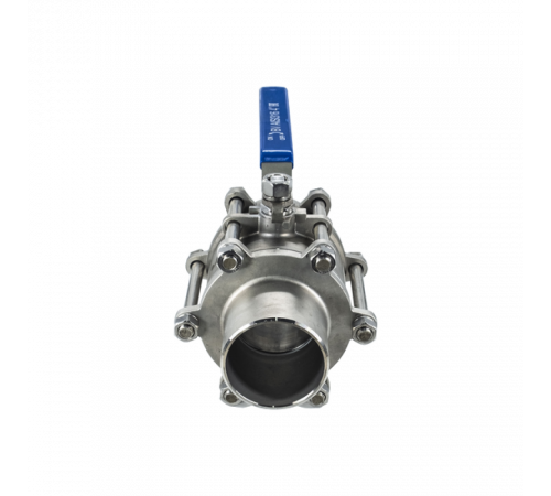 Кран шаровый приварной трехсоставной нержавеющий (3PC), AISI316 DN 100 (4