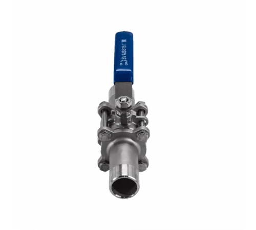 Кран шаровый приварной трехсоставной нержавеющий (3PC), AISI316 DN25 (1