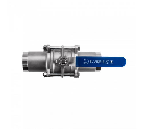 Кран шаровый приварной трехсоставной нержавеющий (3PC), AISI316 DN65 (2_1/2