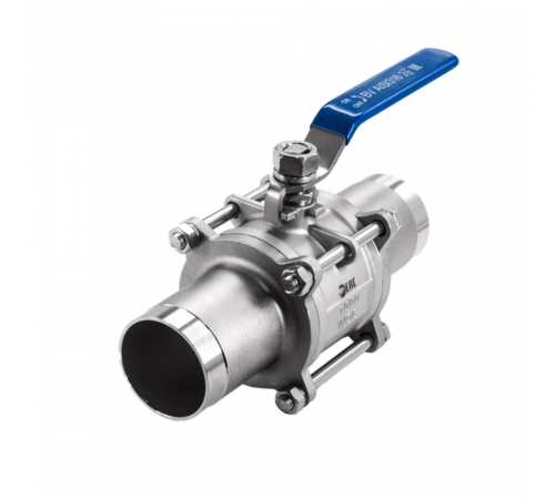 Кран шаровый приварной трехсоставной нержавеющий (3PC), AISI316 DN65 (2_1/2